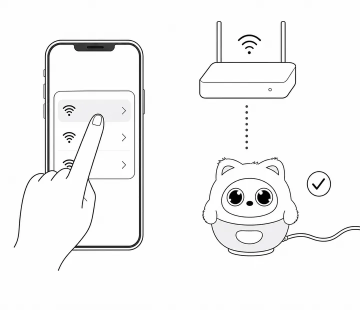 Pophie met wifi verbinden